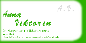 anna viktorin business card